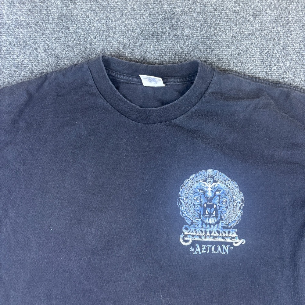 Vintage Alstyle Santana De Aztlan T-Shirt Mens XL Blue Music From The Heart READ